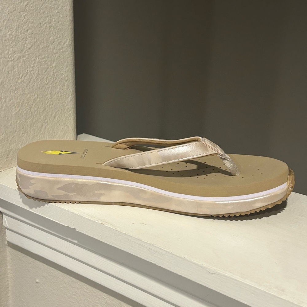 Volatile Women Untamed Beige/Camo Flatform Sandals Flats Sz 10 Medium New No Box - Picture 5 of 9